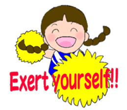 A girl with pigtails hair.(English ver.) sticker #7586905