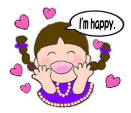 A girl with pigtails hair.(English ver.) sticker #7586909