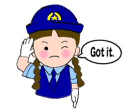 A girl with pigtails hair.(English ver.) sticker #7586915