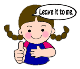 A girl with pigtails hair.(English ver.) sticker #7586916