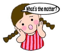 A girl with pigtails hair.(English ver.) sticker #7586919