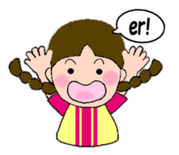 A girl with pigtails hair.(English ver.) sticker #7586920