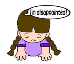 A girl with pigtails hair.(English ver.) sticker #7586921