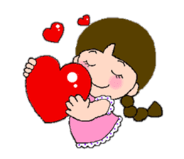 A girl with pigtails hair.(English ver.) sticker #7586922