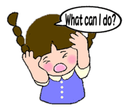 A girl with pigtails hair.(English ver.) sticker #7586924