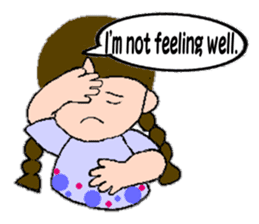 A girl with pigtails hair.(English ver.) sticker #7586925