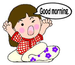 A girl with pigtails hair.(English ver.) sticker #7586927