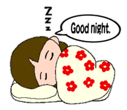 A girl with pigtails hair.(English ver.) sticker #7586928