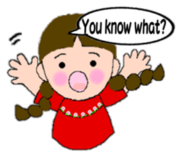 A girl with pigtails hair.(English ver.) sticker #7586929