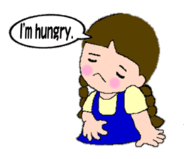 A girl with pigtails hair.(English ver.) sticker #7586931