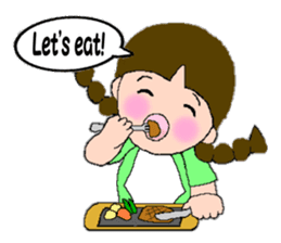 A girl with pigtails hair.(English ver.) sticker #7586932