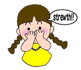 A girl with pigtails hair.(English ver.) sticker #7586933