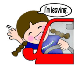 A girl with pigtails hair.(English ver.) sticker #7586935