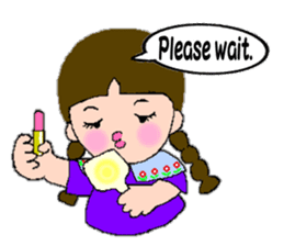 A girl with pigtails hair.(English ver.) sticker #7586936