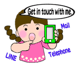 A girl with pigtails hair.(English ver.) sticker #7586937