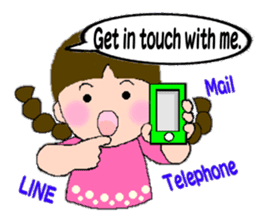 A girl with pigtails hair.(English ver.) sticker #7586937