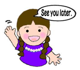 A girl with pigtails hair.(English ver.) sticker #7586938
