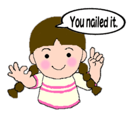 A girl with pigtails hair.(English ver.) sticker #7586939