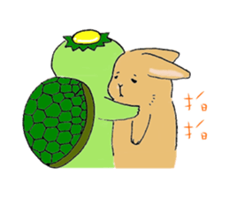 Pang-Ji the rabbit and a kappa sticker #7587337