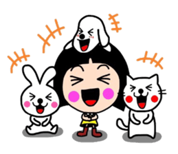 Sacchan and animals. sticker #7590662