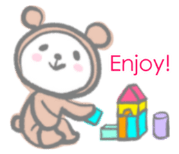 Kawaii Teddy Bear (English ver.) sticker #7591884