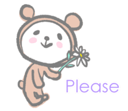 Kawaii Teddy Bear (English ver.) sticker #7591893