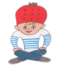 strawberry cap boy strong version sticker #7593187