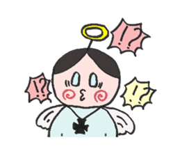 Frequently used words.Angel and devil. sticker #7598270