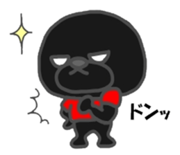 black afro dog sticker #7609182