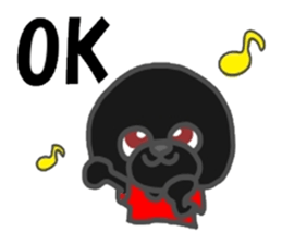 black afro dog sticker #7609194