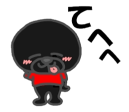 black afro dog sticker #7609206