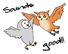 3 Owls English ver. sticker #7617185