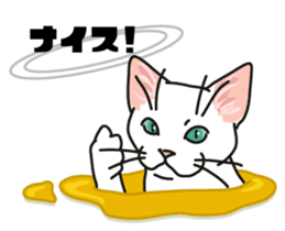 Ikasu white cat. sticker #7622648