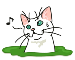 Ikasu white cat. sticker #7622663