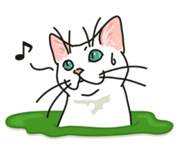 Ikasu white cat. sticker #7622663