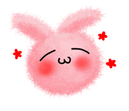 Fluffy balls (2) rabit sticker #7622925