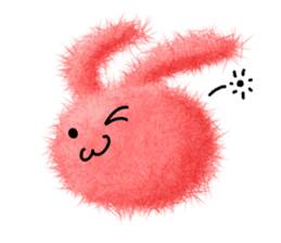 Fluffy balls (2) rabit sticker #7622930