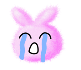 Fluffy balls (2) rabit sticker #7622931