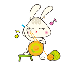 Knitting Rabbit 2 with Crochet Cat sticker #7622957