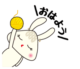 Knitting Rabbit 2 with Crochet Cat sticker #7622961