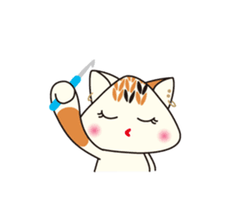 Knitting Rabbit 2 with Crochet Cat sticker #7622966