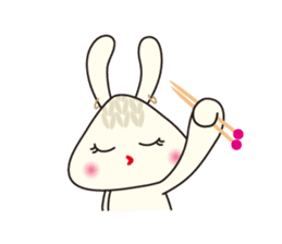 Knitting Rabbit 2 with Crochet Cat sticker #7622967