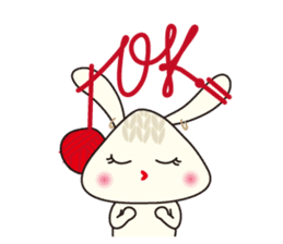 Knitting Rabbit 2 with Crochet Cat sticker #7622972