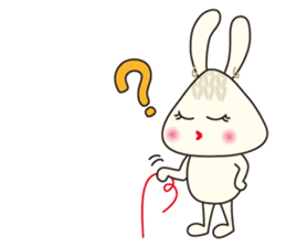 Knitting Rabbit 2 with Crochet Cat sticker #7622980