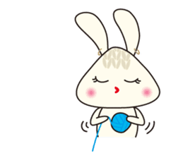 Knitting Rabbit 2 with Crochet Cat sticker #7622981