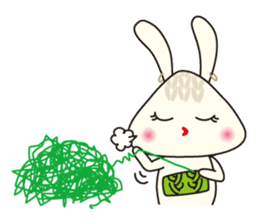 Knitting Rabbit 2 with Crochet Cat sticker #7622989