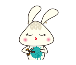 Knitting Rabbit 2 with Crochet Cat sticker #7622990