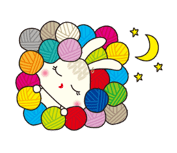 Knitting Rabbit 2 with Crochet Cat sticker #7622991