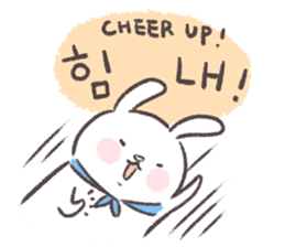 Blue-Scarfed Bunny's Days in Korean sticker #7623198