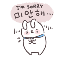 Blue-Scarfed Bunny's Days in Korean sticker #7623199